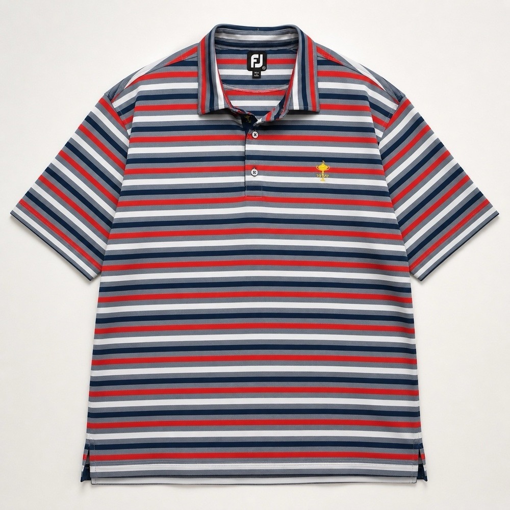 FootJoy Performance Polo Shirt‎ 2XL Striped Ryder Cup 1927 Trophy Golf Patriotic